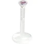 Wildcat Jewelled Push-Fit Translucent Labret - lävistyskoru - 1,2 mm, 6,0 mm, Ametisti
