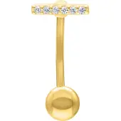 Wildcat Crystal Bar Micro Bananabell - lävistyskoru - 1,6 mm, 12,0 mm, Kultainen metalli