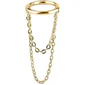 Wildcat Dangling Chains - lävistysrengas - Kultainen metalli, 6,0 mm