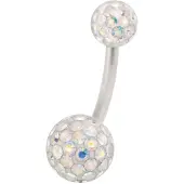 Wildcat Sealed Multi Jewelled Bananabell - 10,0 mm, Aurora Boreale, 5,0 mm/8,0 mm