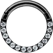 Wildcat Little Balls Crystal Clicker - lävistysrengas - Musta metalli, 10,0 mm