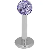 Wildcat Silver Titan Multi Jewelled Labret -lävistyskoru - 5,0 mm, 3,0 mm, Tansaniitti