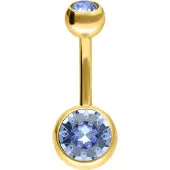 Wildcat Multicut Double Jewelled Bananabell - lävistyskoru - 8,0 mm, Vaalea safiiri, Kultainen metalli