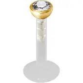 Wildcat Micro Jewelled Push-fit Labret - Zlata, 2,0 mm