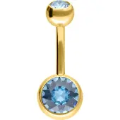 Wildcat Multicut Double Jewelled Bananabell - lävistyskoru - 6,0 mm, Vaaleansininen, Kultainen metalli