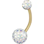 Wildcat Sealed Multi Jewelled Bananabell - 12,0 mm, Aurora Boreale, 4,0 mm/6,0 mm