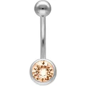 Wildcat Multicut Jewelled Bananabell - napakoru kristallikoristeella - 10,0 mm, Samppanja, Hopeinen metalli, 1,6 mm