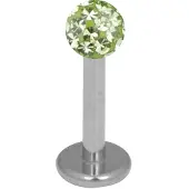 Wildcat Silver Titan Multi Jewelled Labret -lävistyskoru - 8,0 mm, 4,0 mm, Vaaleanvihreä