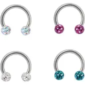 Wildcat Sealed Multi Jewelled Circular Barbell<!--63f630268a6c0--> - 1,2 mm, Fuksianpunainen, 3,0 mm, 6,0 mm