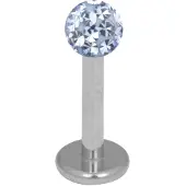 Wildcat Silver Titan Multi Jewelled Labret -lävistyskoru - 12,0 mm, 4,0 mm, Vaalea safiiri