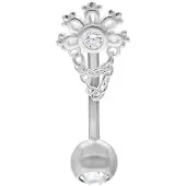 Wildcat Crystal Sunrise Micro Bananabell - lävistyskoru - 1,6 mm, 10,0 mm, Hopeinen metalli