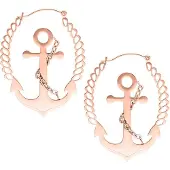 Wildcat Chain Anchor Hoops<!--63eb12edb3b18--> - Ruusukultainen metalli