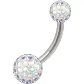 Wildcat Sealed Multi Jewelled Bananabell - 8,0 mm, Aurora Boreale, 4,0 mm/6,0 mm
