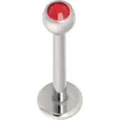 Wildcat Jewelled Micro Labret -lävistyskoru - 6,0 mm, Punainen