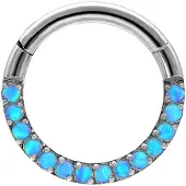 Wildcat Opal Crystal Clicker - lävistysrengas - Hopeinen metalli, Vaaleansininen