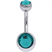 Wildcat Double Jewelled Bananabell - Banaanikoru - 1,6 mm, 12,0 mm, Zirkonin sininen, Hopeinen metalli