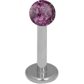 Wildcat Silver Titan Multi Jewelled Labret -lävistyskoru - 7,0 mm, 3,0 mm, Ametisti