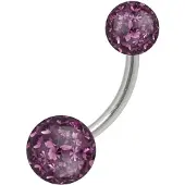 Wildcat Sealed Multi Jewelled Bananabell - 6,0 mm, Amethyst, 6,0 mm/8,0 mm
