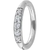 Wildcat Top Pave Crystal Clicker<!--63f5eea3324a3--> - 1,2 mm, Hopeinen metalli, Valkoinen, 8,0 mm