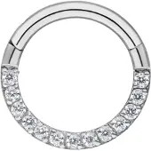 Wildcat Pave Set Septum Clicker<!--6424f9dc48660--> - Hopeinen metalli, 6,0 mm