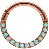 Wildcat Opal Crystal Clicker - lävistysrengas - Ruusukultainen metalli, Valkoinen