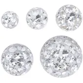 Wildcat Sealed Multi Jewelled Ball - pallo kristallikivillä - 1,2 mm, Valkoinen, 3,0 mm