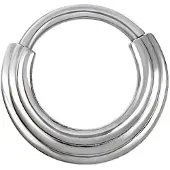 Wildcat Concave Septum Clicker - Hopeinen metalli, 6,0 mm