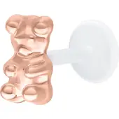 Wildcat Gummi Bear Push Fit Labret - Lävistyskoru - 8,0 mm, Ruusukultainen metalli