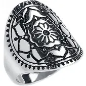 Wildcat Mandala Ring - Metal argenté, 18,0 mm