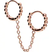 Wildcat Double Huggie Connected Ball Hoops -korvarenkaat 1.0 x 10.0 - Ruusukultainen metalli