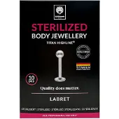 Wildcat Steriilit Micro Labret (hopea) – lävistyskorut (10 kpl pakkaus) - 8,0 mm