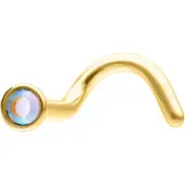 Wildcat Cone Shape Jewelled Nostril Stud - nenäkoru - Kultainen metalli, Aurora Boreale
