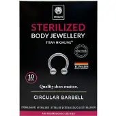 Wildcat Steriilit Circular Barbell (hopea) - lävistyskorut (10 kpl pakkaus) - 8,0 mm