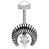 Wildcat Vertical Helix Crystal Horus Barbell - Hopeinen metalli
