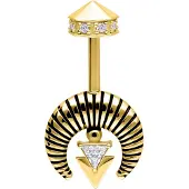 Wildcat Vertical Helix Crystal Horus Barbell - Kultainen metalli