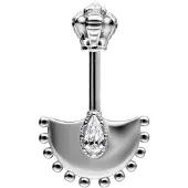 Wildcat Vertical Helix Crystal Hatchet Barbell - Hopeinen metalli