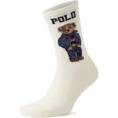 Ralph Lauren Cotton Blend-Amer Bear Tr-Sox-1Pk - White - ONE SIZE