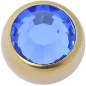 Wildcat Threaded Jewelled Ball - korupallot sisäkierteellä - Safiirin sininen, 5,0 mm, 1,6 mm, Kultainen metalli