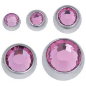 Wildcat Faceted Jewelled Ball - värilliset korukivipallot - Pinkki, 4,0 mm, 1,2 mm, Hopeinen metalli