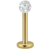 Wildcat Golden Titan Multi Jewelled Labret - 8,0 mm, Aurora Boreale, 3,0 mm