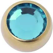 Wildcat Threaded Jewelled Ball - korupallot sisäkierteellä - Zirkonin sininen, 4,0 mm, 1,6 mm, Kultainen metalli