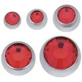Wildcat Faceted Jewelled Ball - värilliset korukivipallot - Punainen, 5,0 mm, 1,6 mm, Hopeinen metalli