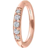 Wildcat Top Pave Crystal Clicker<!--63f5eea3324a3--> - 1,2 mm, Ruusukultainen metalli, Valkoinen, 10,0 mm
