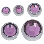 Wildcat Faceted Jewelled Ball - värilliset korukivipallot - Ametisti, 2,5 mm, 1,2 mm, Hopeinen metalli