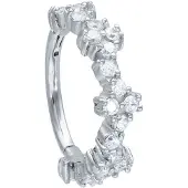 Wildcat Tiara Clicker - saranallinen rengas - Hopeinen metalli, 8,0 mm