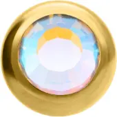 Wildcat Threaded Jewelled Ball - korupallot sisäkierteellä - Aurora Boreale, 6,0 mm, 1,6 mm, Kultainen metalli