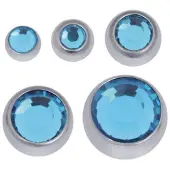 Wildcat Faceted Jewelled Ball - värilliset korukivipallot - Zirkonin sininen, 4,0 mm, 1,2 mm, Hopeinen metalli