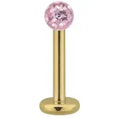 Wildcat Golden Titan Multi Jewelled Labret - 9,0 mm, Roza, 4,0 mm