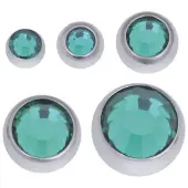 Wildcat Faceted Jewelled Ball - värilliset korukivipallot - Smaragdin vihreä, 5,0 mm, 1,6 mm, Hopeinen metalli