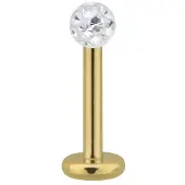 Wildcat Golden Titan Multi Jewelled Labret - 12,0 mm, Bela, 3,0 mm
